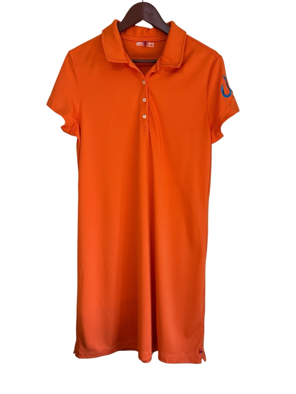 Montauk Tackle Co Orange Polo Shirt Dress Made in USA Size XL